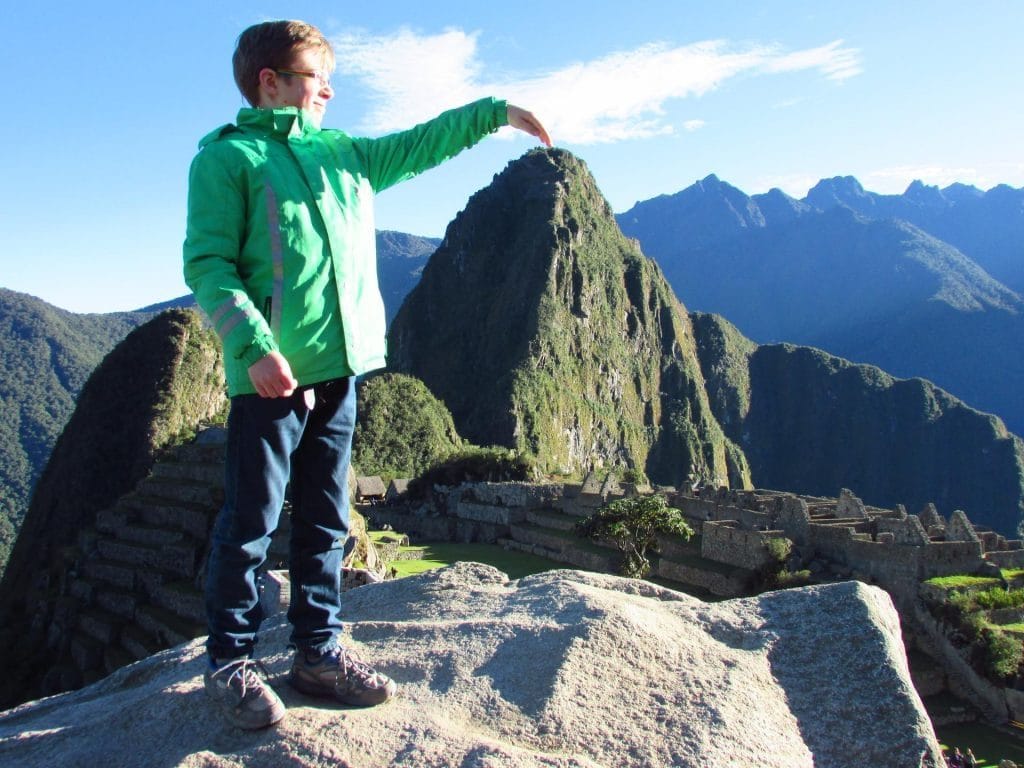 Playing at Machu Picchu, Peru