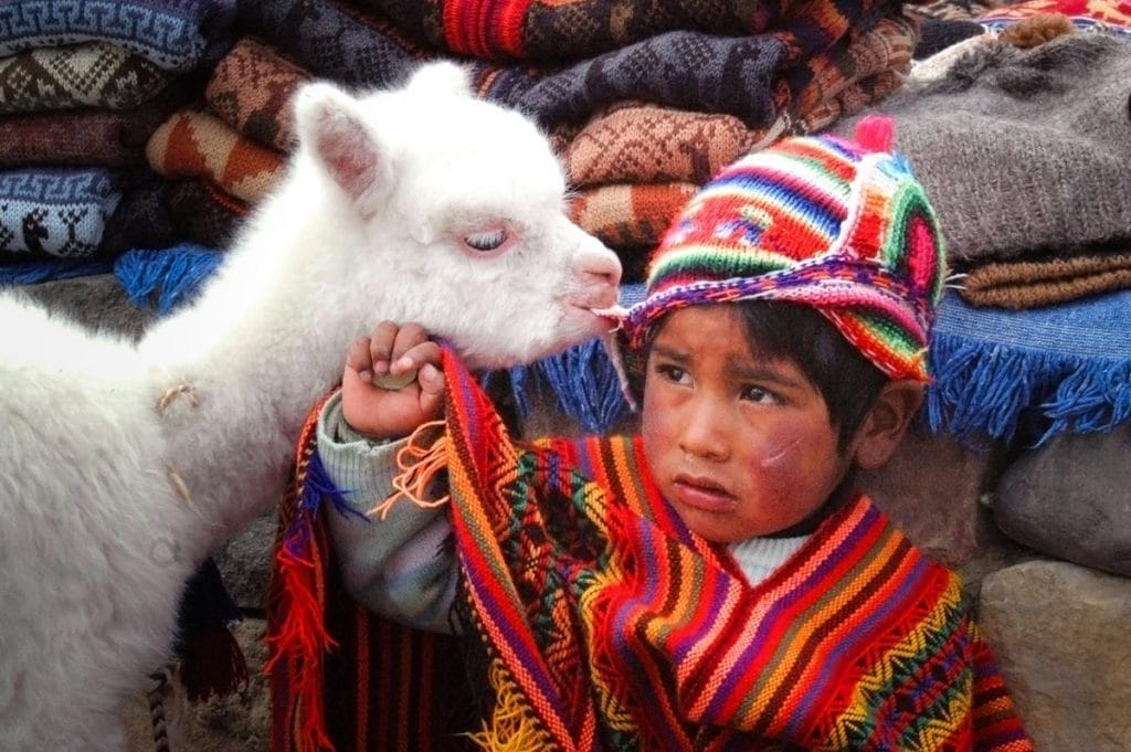 Lama and child